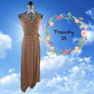NWT Trendy JS striped maxi dress
